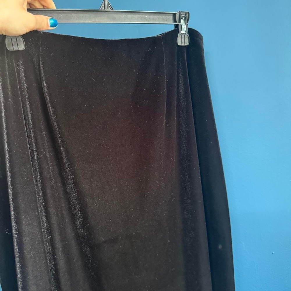 Vintage Black Velvet Maxi Skirt Women's Size XL Made In USA Goth Grunge Whimsy - Picture 4 of 8